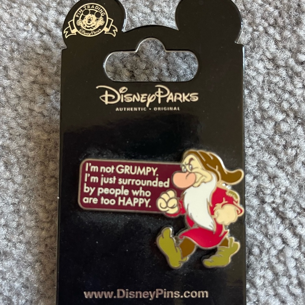 Authentic Disney Grumpy pin